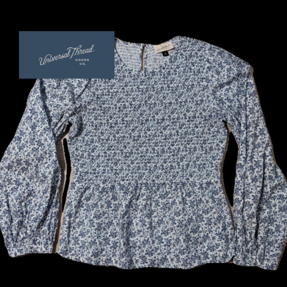 Universal Thread Smocked Peplum floral print M